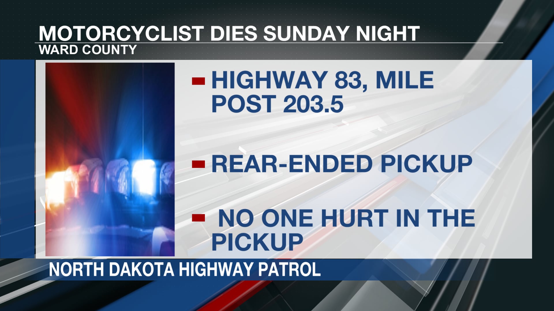 Motorcyclist dies in Minot crash on North Broadway