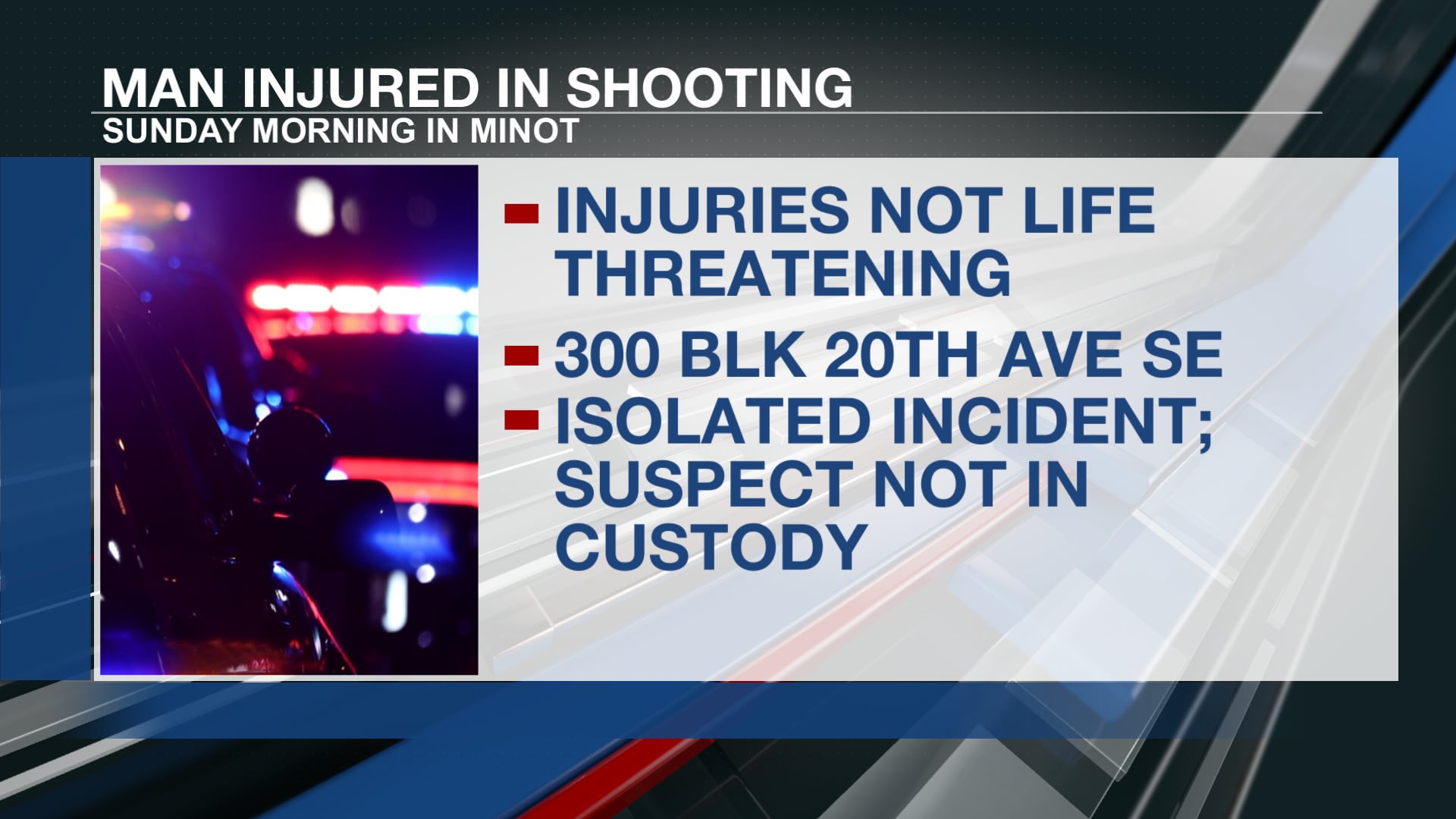 Suspect sought in weekend shooting in Minot