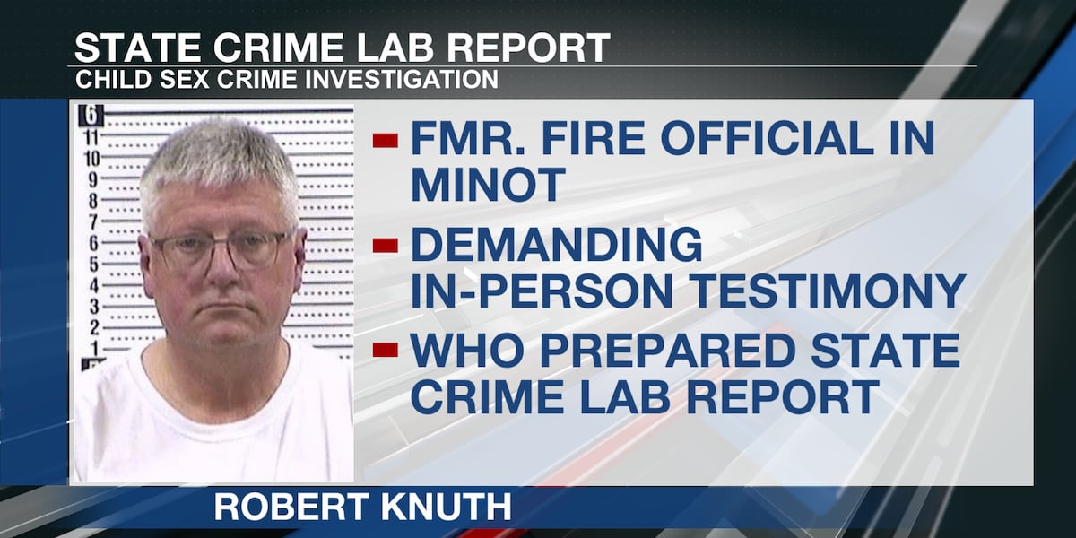 Former fire official demands in-person testimony over state lab report in child sex crime case