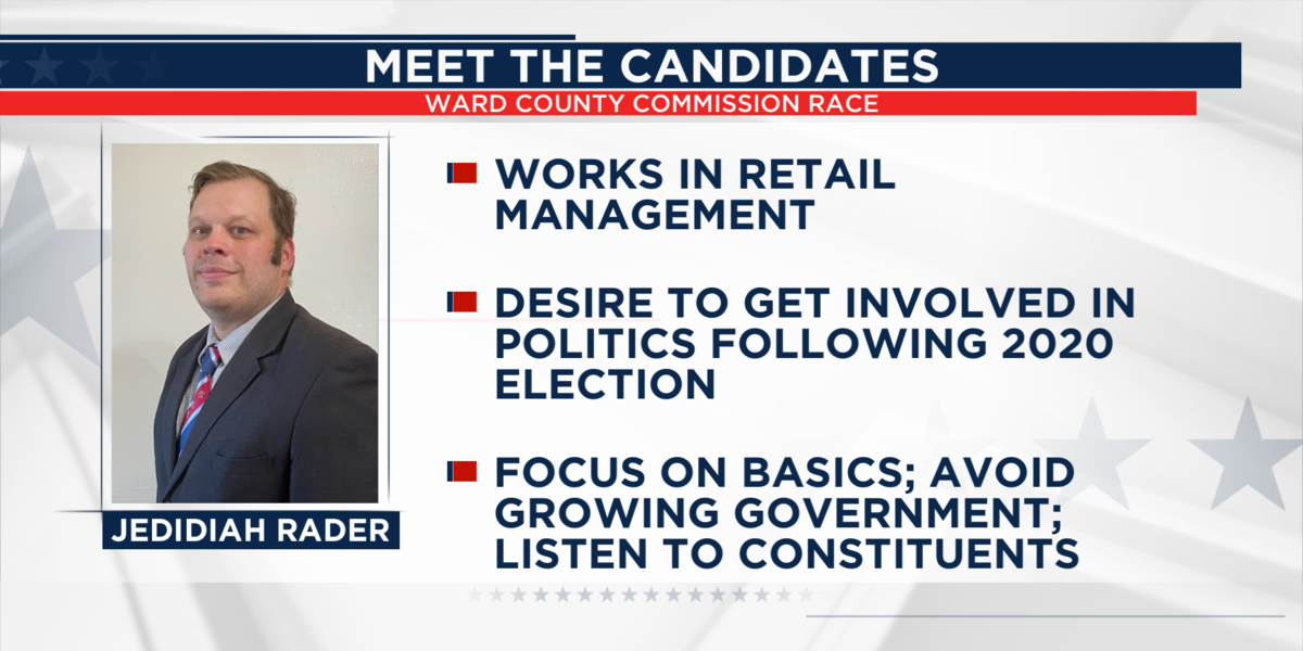 Meet the candidates for Ward County Commission: Jedidiah Rader