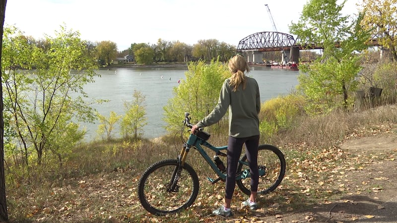Joan Knoll along the Missouri River