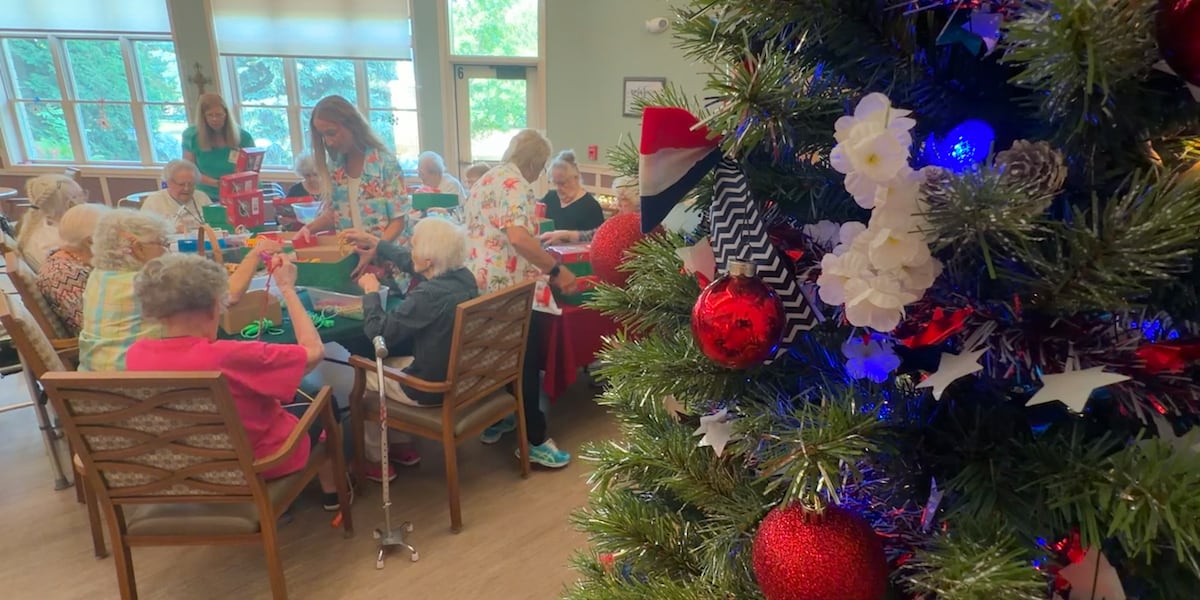 Dickinson assisted living residents celebrate Christmas in July, pack 50 boxes for Operation Christmas Child