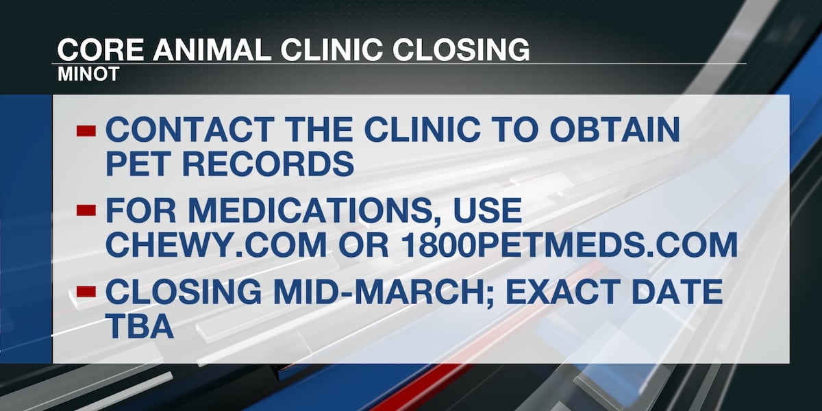 Core Animal Clinic in Minot to close mid March