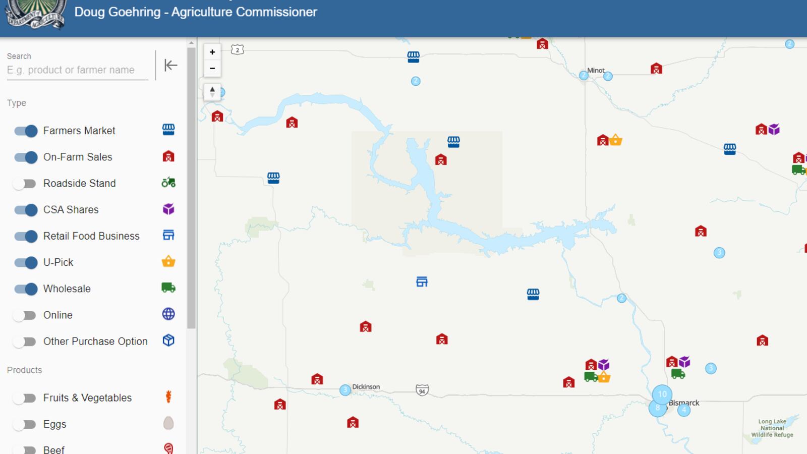 Interactive Food Map New interactive local foods map for North Dakotans