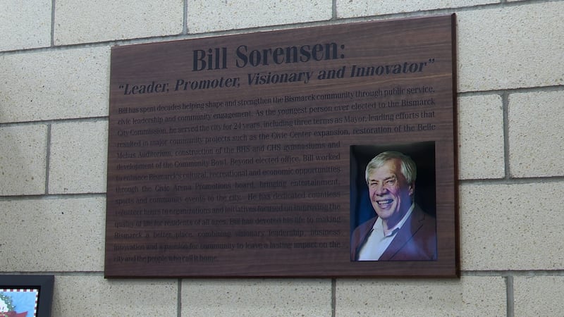 Plaque in honor of Bill Sorensen.