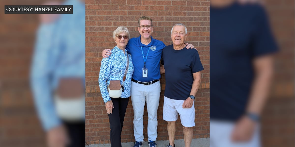 Proud Parents: Retired teachers drive 100 miles for son's first day as principal
