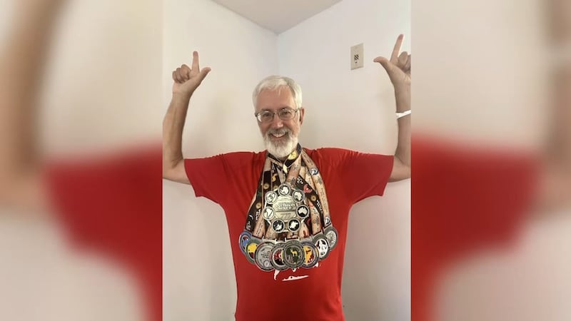 Mike Rogers, 71, has medals to celebrate completing the Great World Race in November. The...