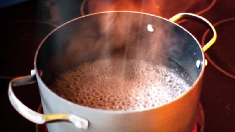 boiling water for push