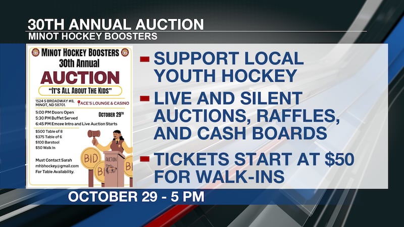 Minot Hockey Boosters to host 30th annual auction