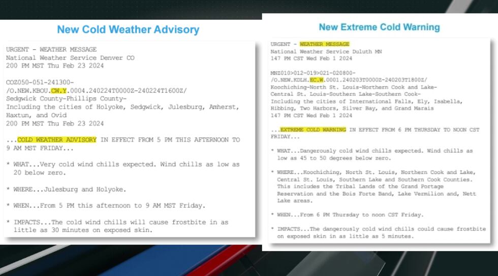 Wind chill alerts to get new names this winter from National Weather ...