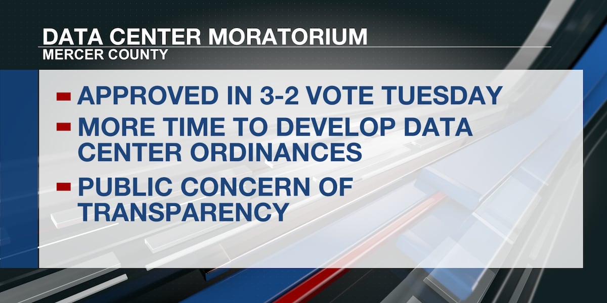 Mercer County issues moratorium on data centers