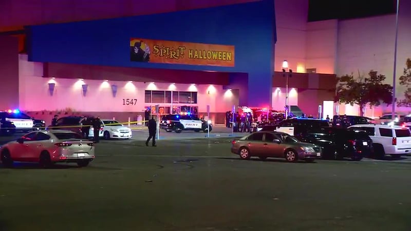 Police investigated a shooting at a Spirit Halloween store in California.