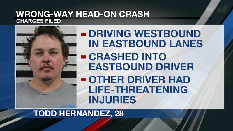 Charges filed against driver in Hwy 2 wrong-way, head-on crash