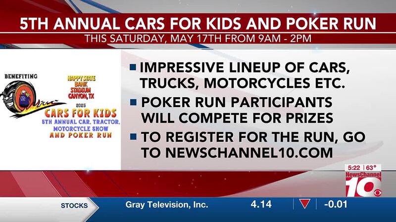 The 5th Annual Cars for Kids and Poker Run has been rescheduled for this Saturday, offering a...