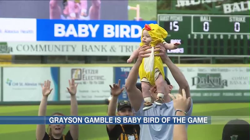 KFYR Sports Director Luke Gamble's son is the Baby Bird of the Game